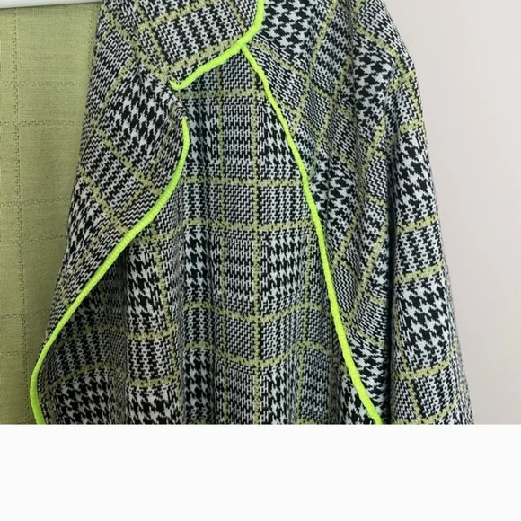 ASOS Houndstooth Coat in Yellow and Black - Picture 4 of 6